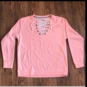 VS PINK Lace Up Top